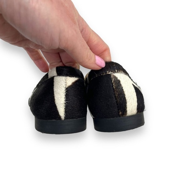 Alfani Shoes Womens 6.5 Black White Calf Hair Loafers Brass Horse Bite Clasp - Picture 7 of 12